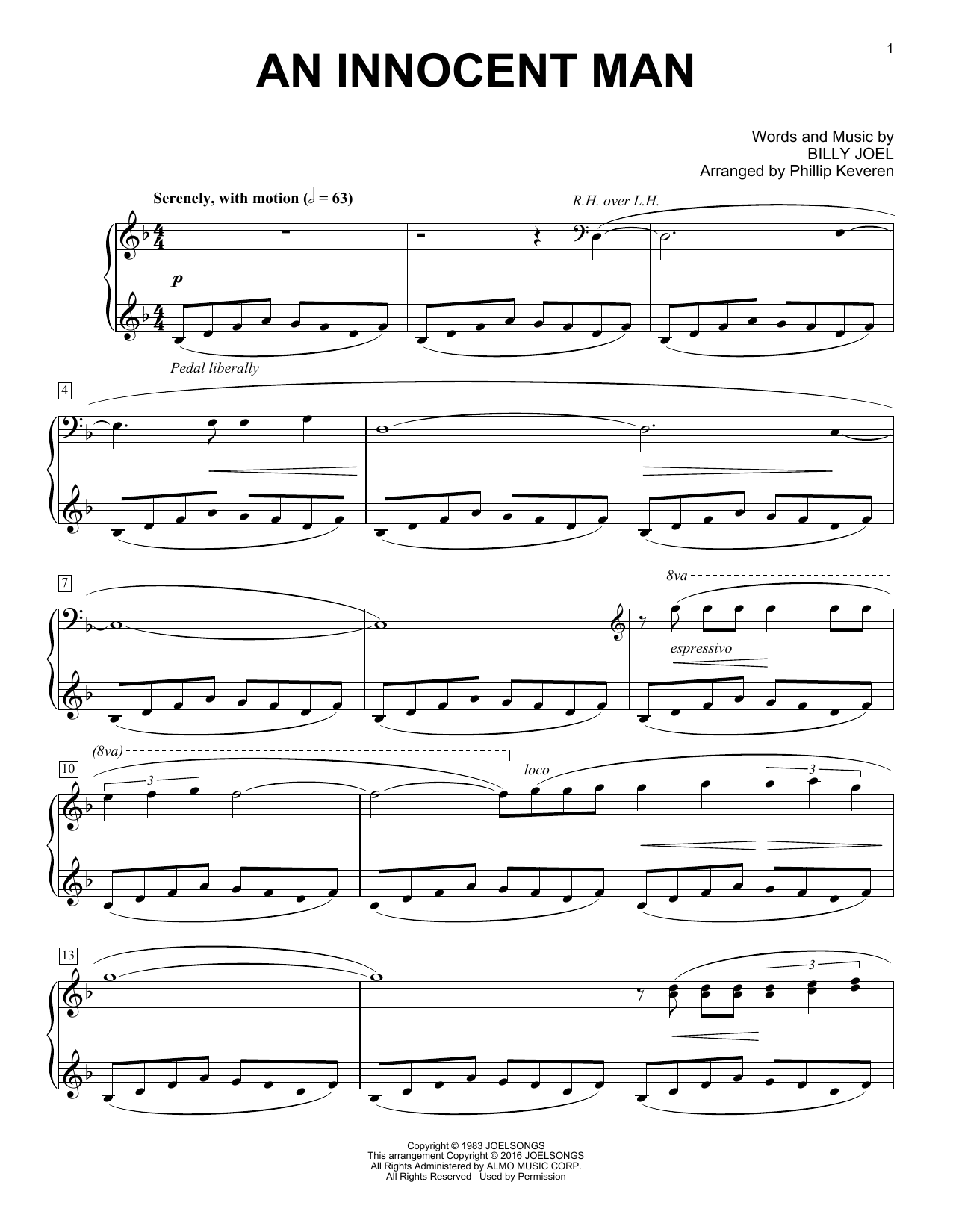 Download Billy Joel An Innocent Man [Classical version] (ar Sheet Music