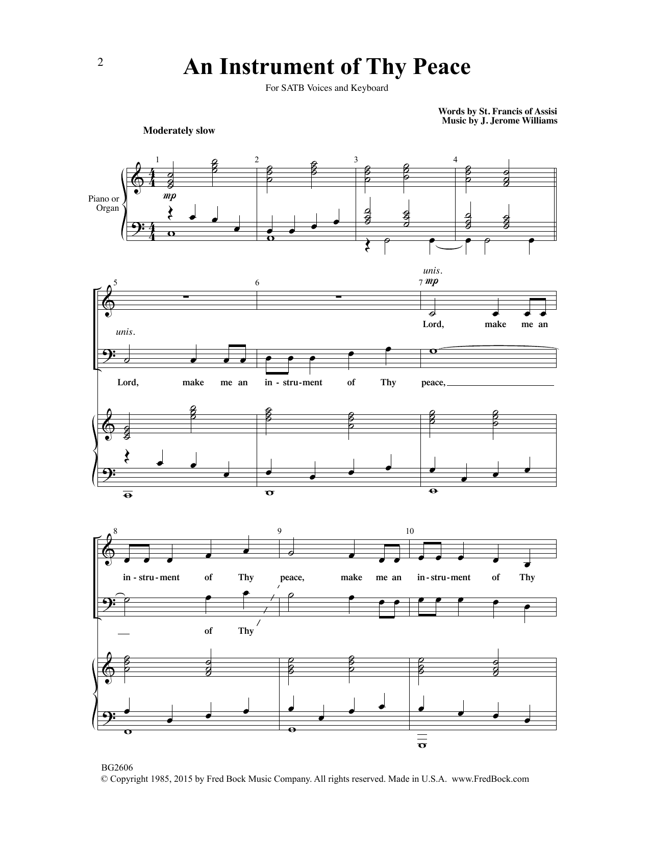 Download J. Jerome Williams An Instrument Of Thy Peace Sheet Music