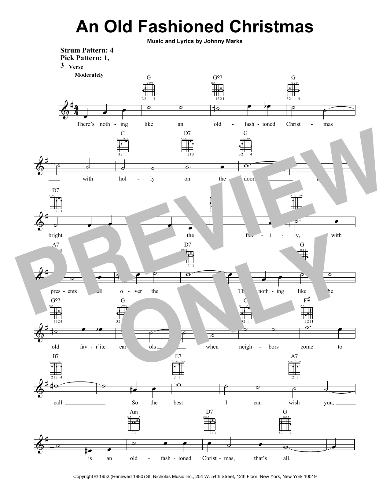 Download Johnny Marks An Old Fashioned Christmas Sheet Music
