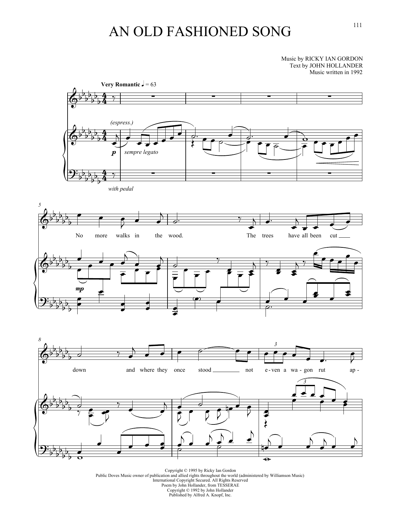 Download Ricky Ian Gordon An Old Fashioned Song Sheet Music