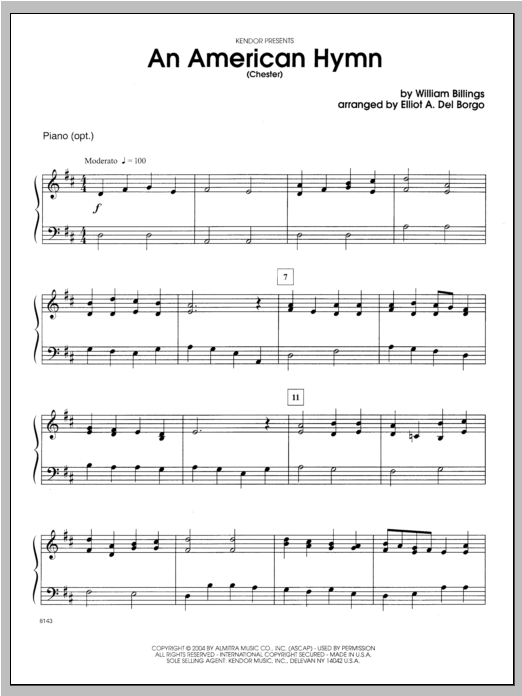 Download Del Borgo An American Hymn (Chester) - Piano Sheet Music