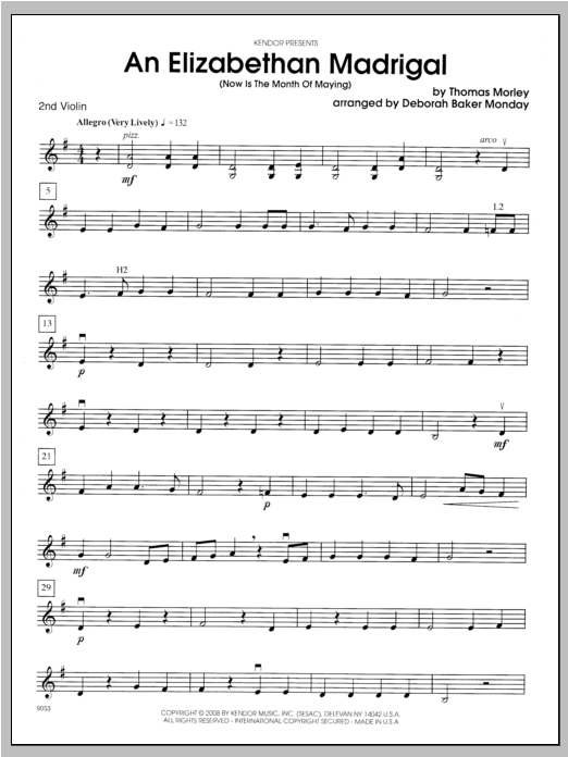 Download Monday An Elizabethan Madrigal (Now Is The Mon Sheet Music