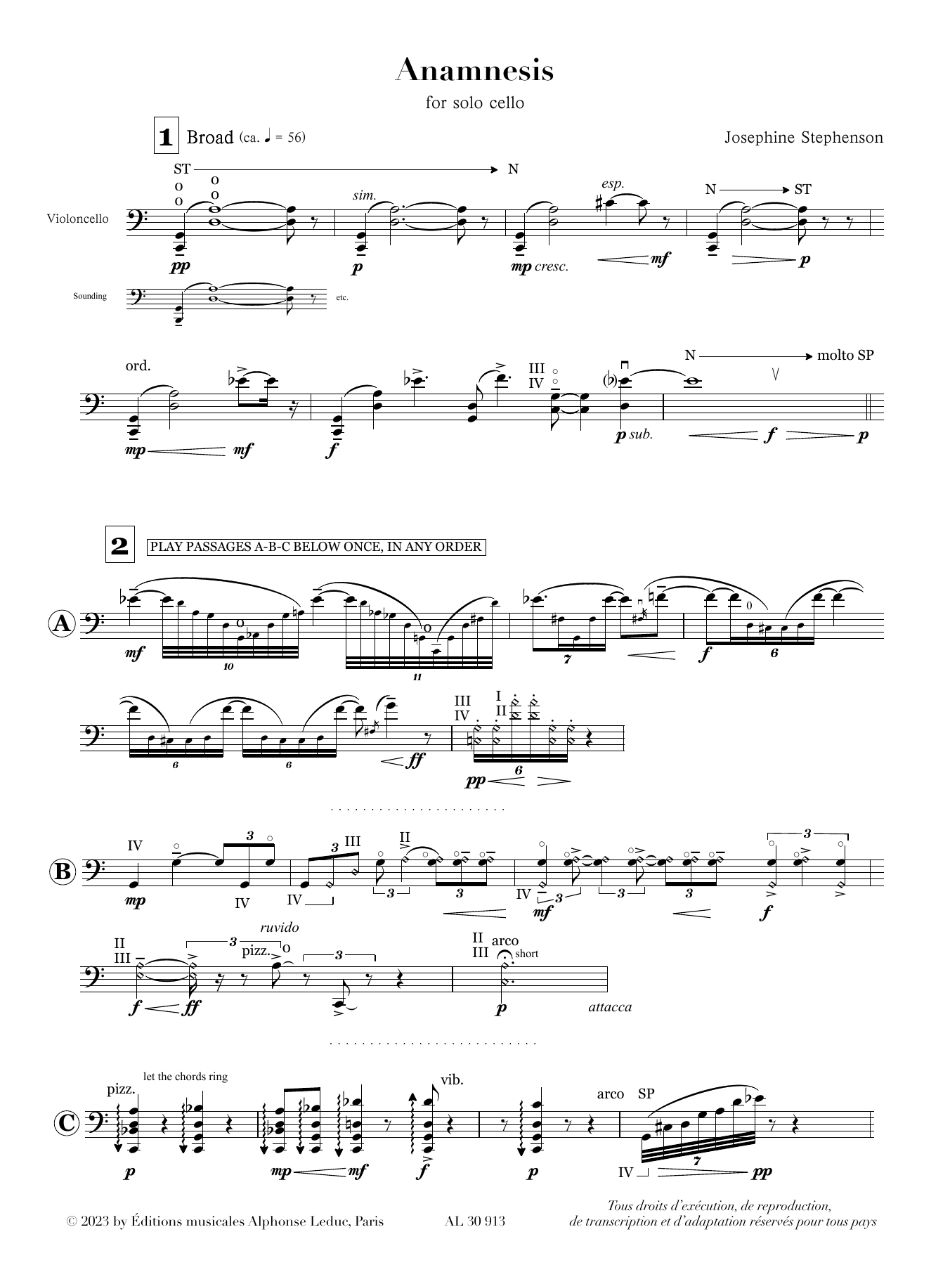 Josephine Stephenson Anamnesis sheet music notes printable PDF score
