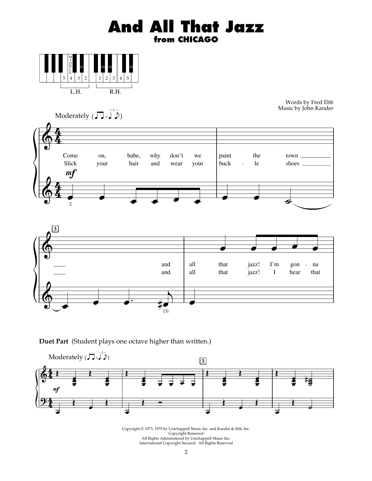 Download Kander & Ebb And All That Jazz (from Chicago) Sheet Music