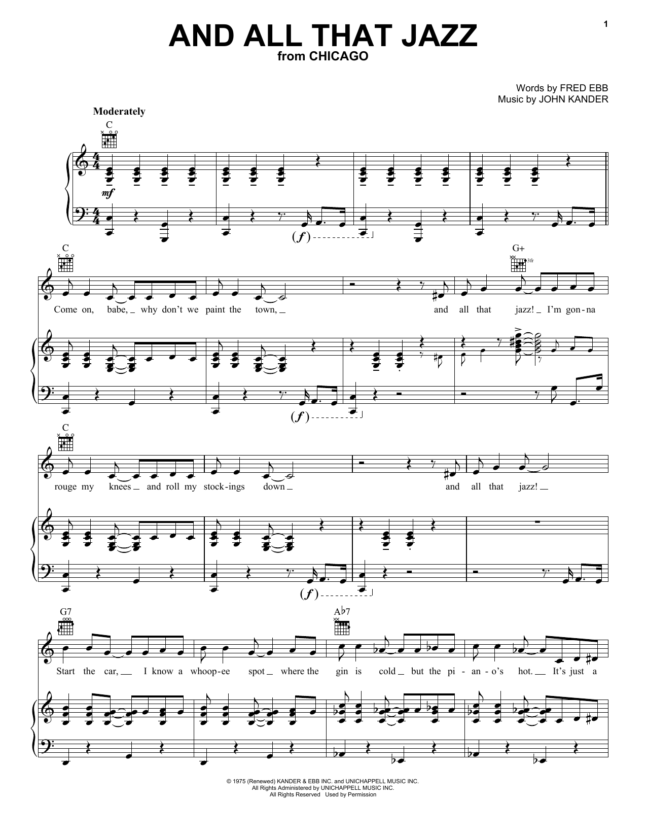 Download Kander & Ebb And All That Jazz Sheet Music