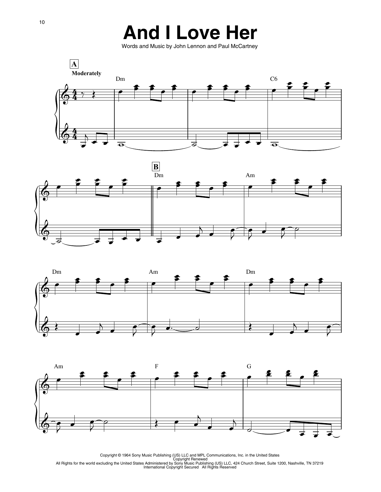 The Beatles And I Love Her (arr. Maeve Gilchrist) sheet music notes printable PDF score