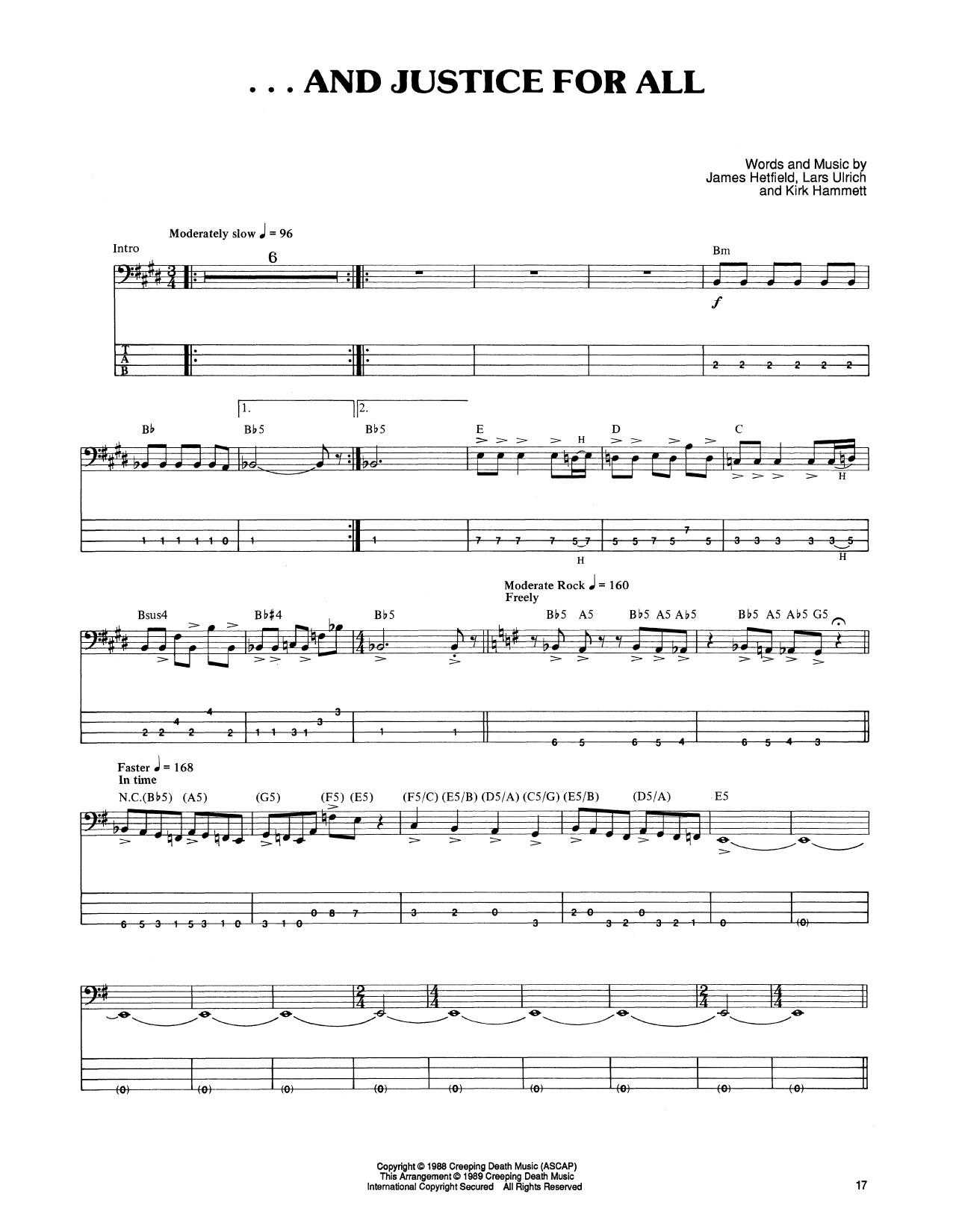 Download Metallica ...And Justice For All Sheet Music
