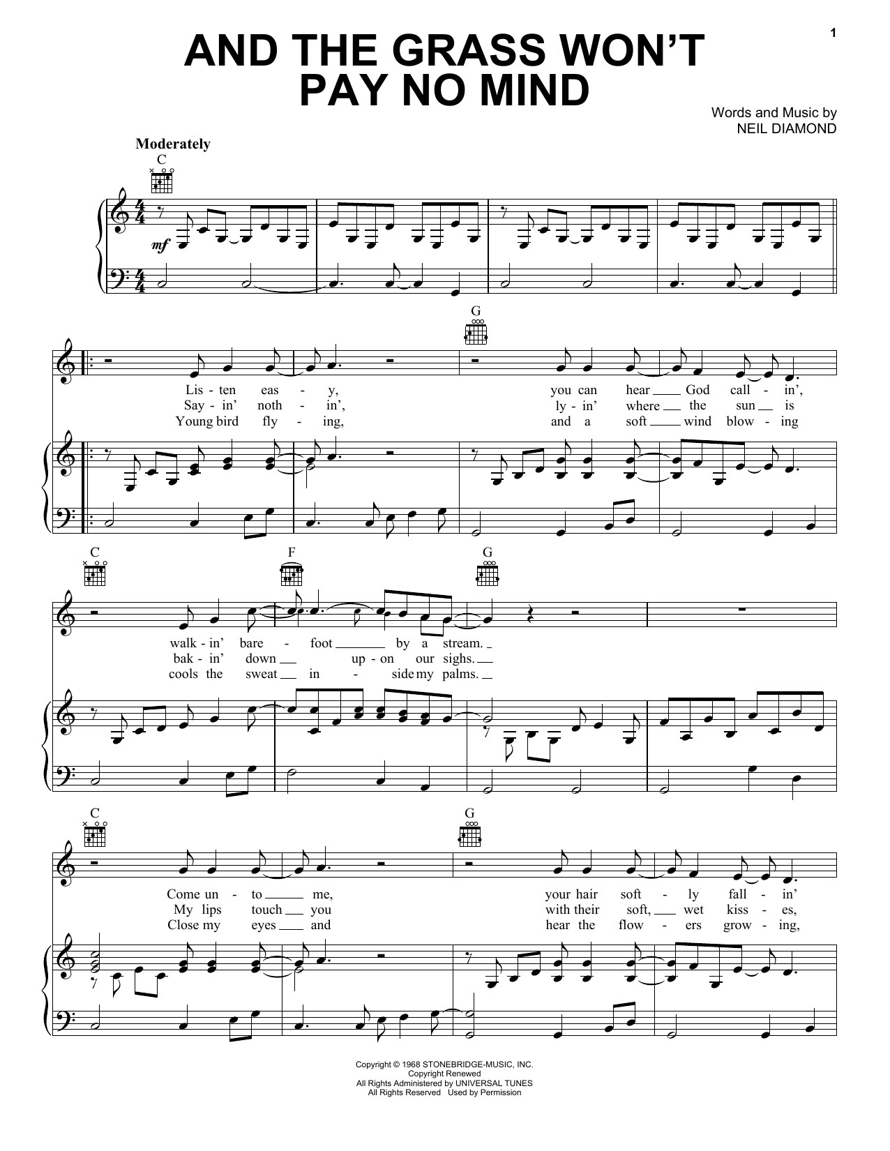 Download Elvis Presley And The Grass Won't Pay No Mind Sheet Music