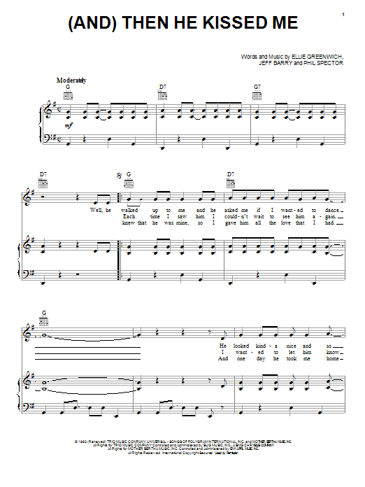 Download The Crystals (And) Then He Kissed Me Sheet Music