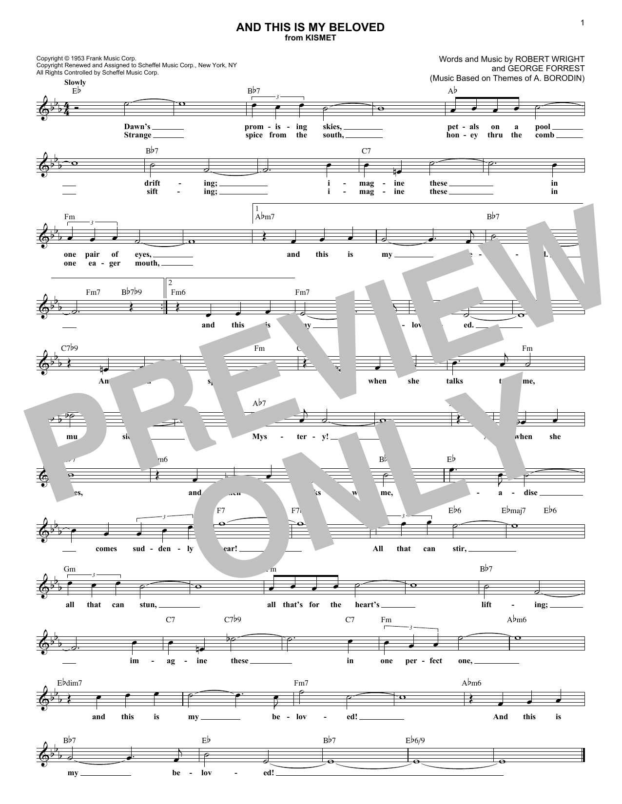 Download George Forrest And This Is My Beloved Sheet Music