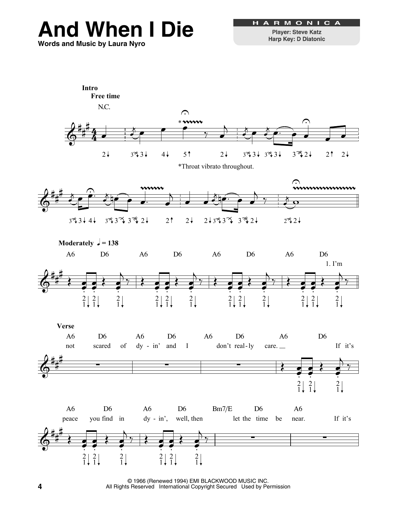 Blood, Sweat & Tears And When I Die sheet music notes printable PDF score