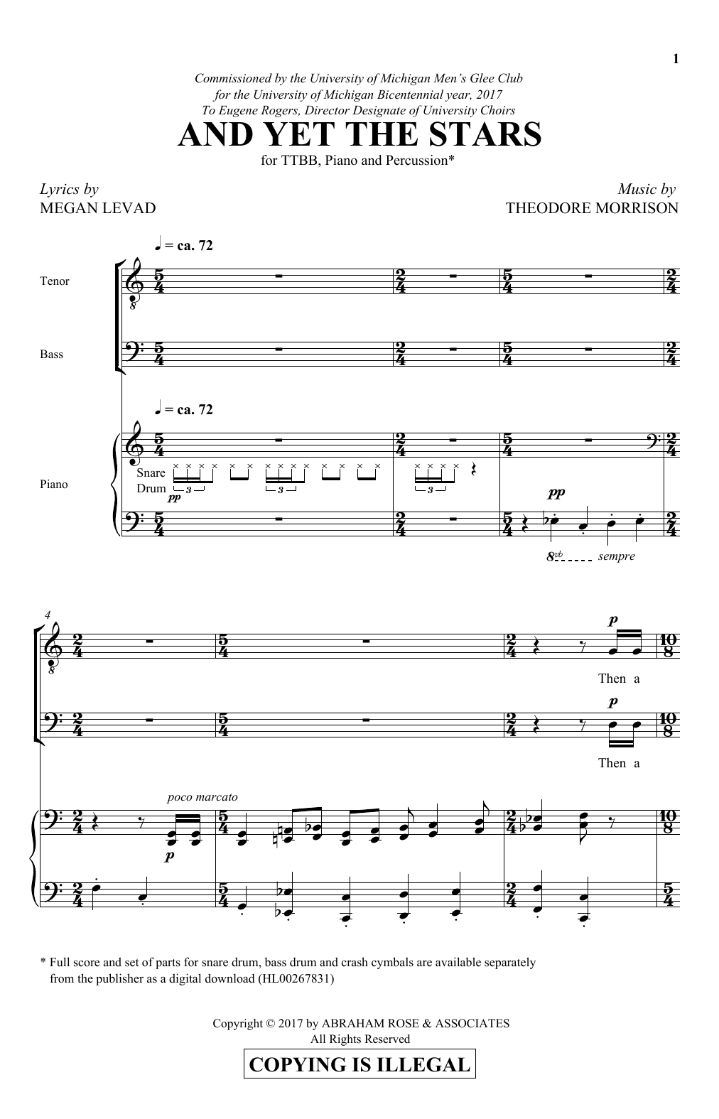 Download Theodore Morrison And Yet The Stars Sheet Music