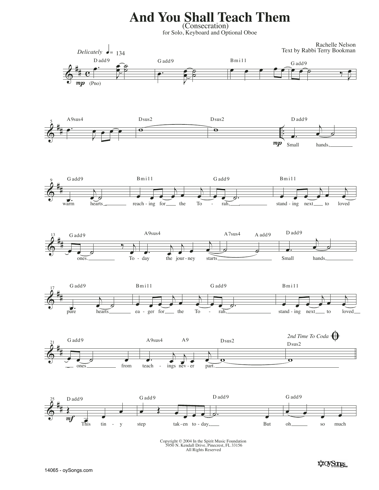 Download Rachelle Nelson And You Shall Teach Them Sheet Music