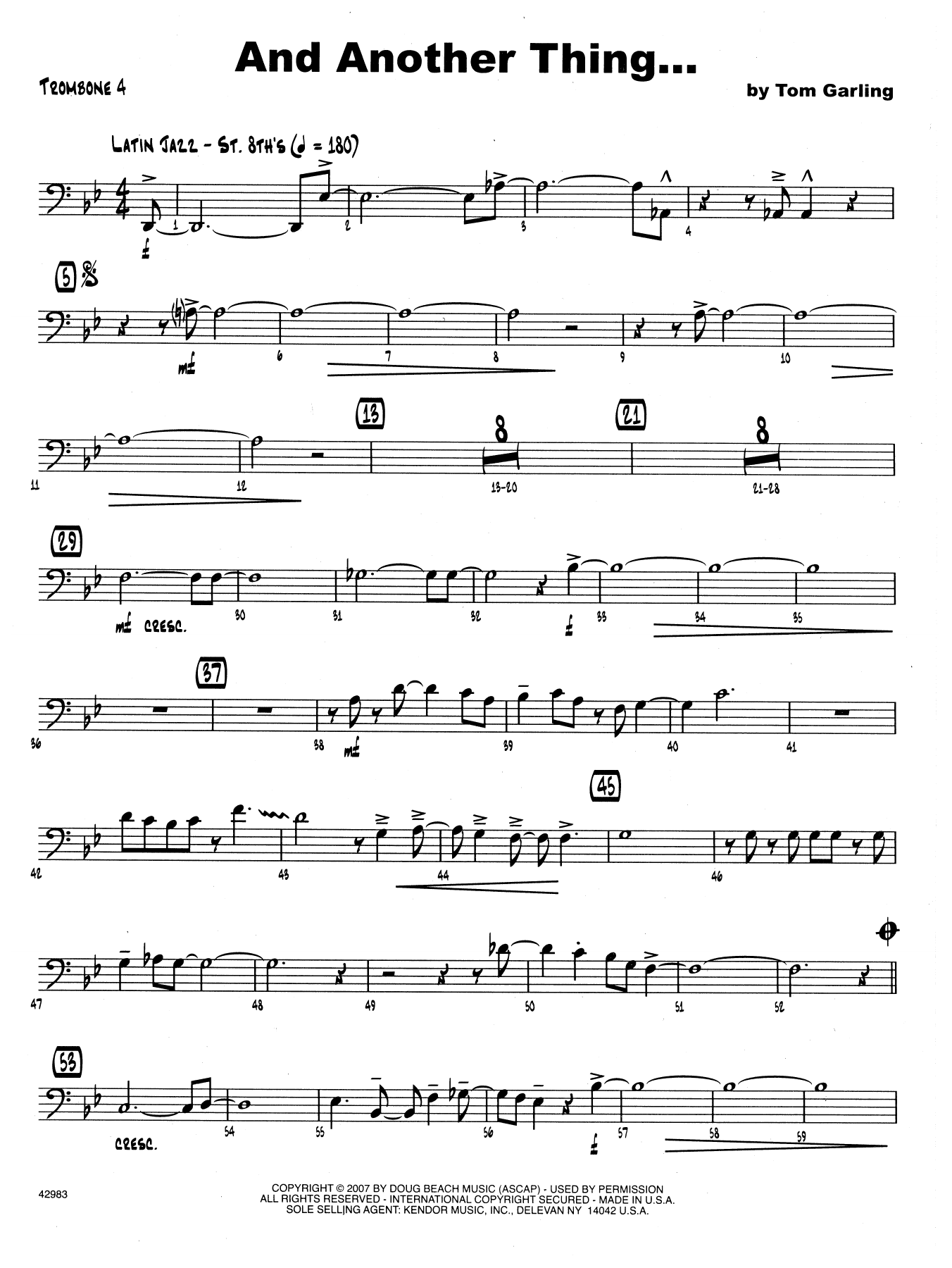 Download Tom Garling And Another Thing - 4th Trombone Sheet Music
