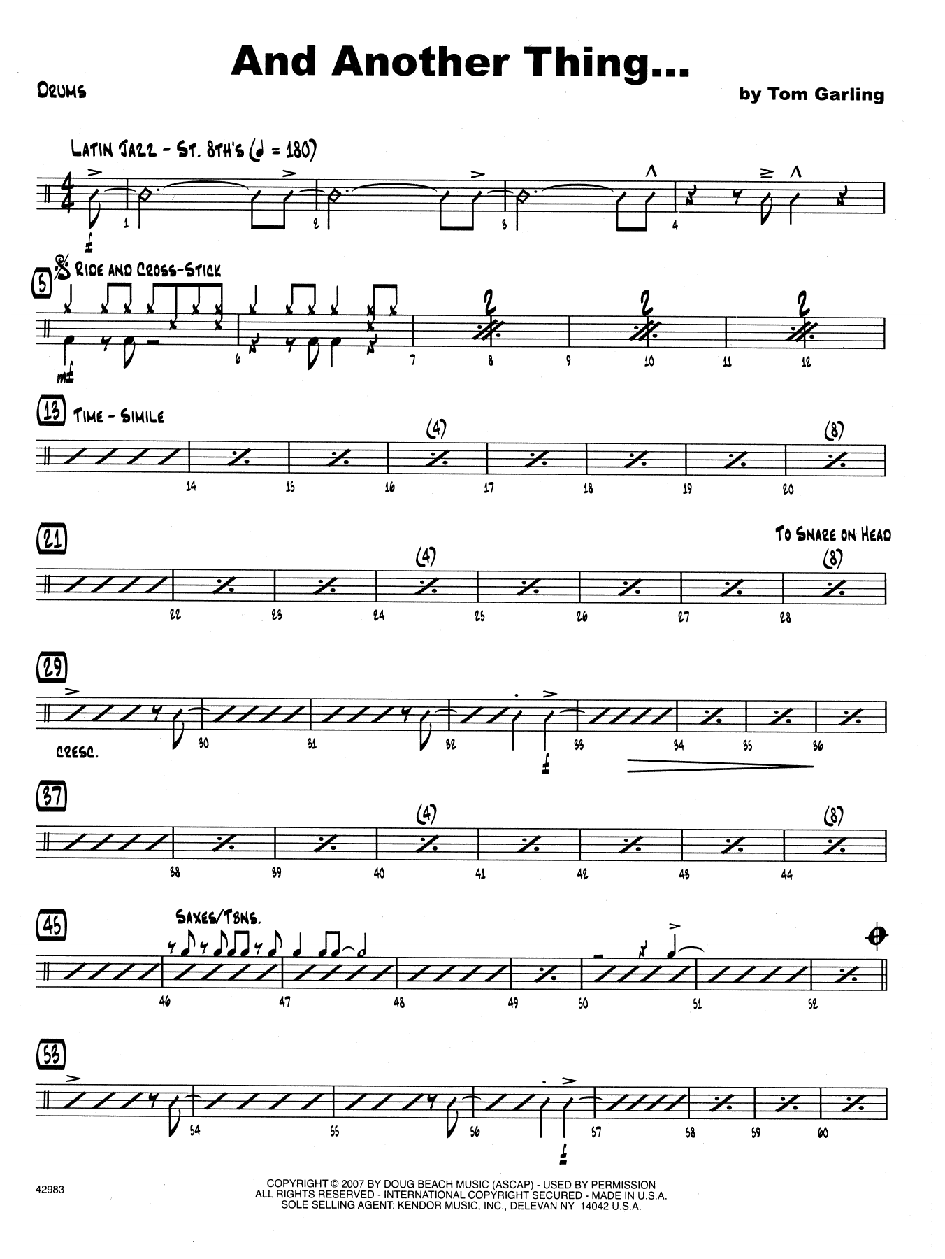 Download Tom Garling And Another Thing - Drum Set Sheet Music