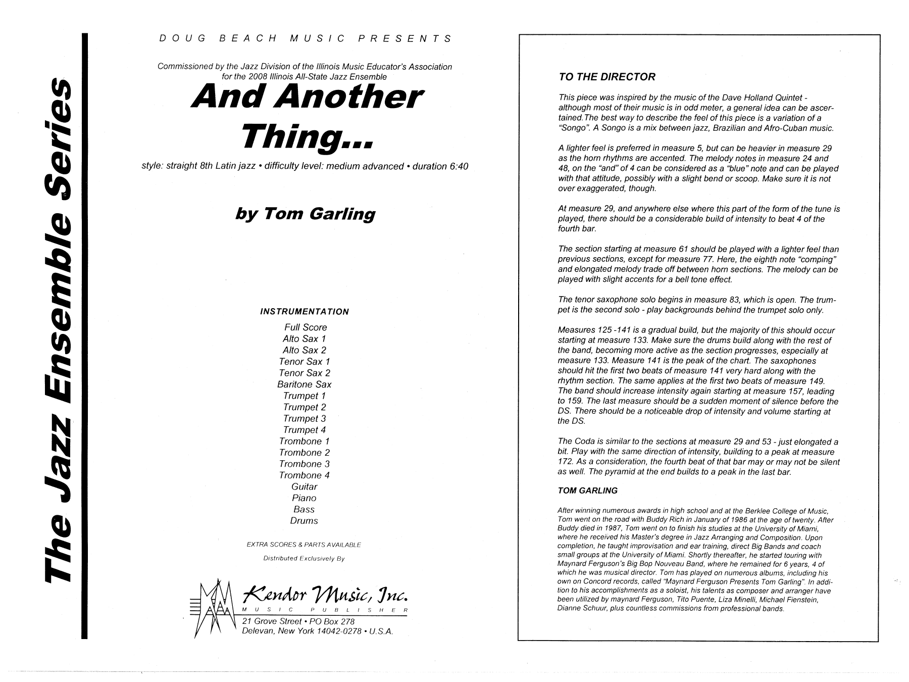 Download Tom Garling And Another Thing - Full Score Sheet Music