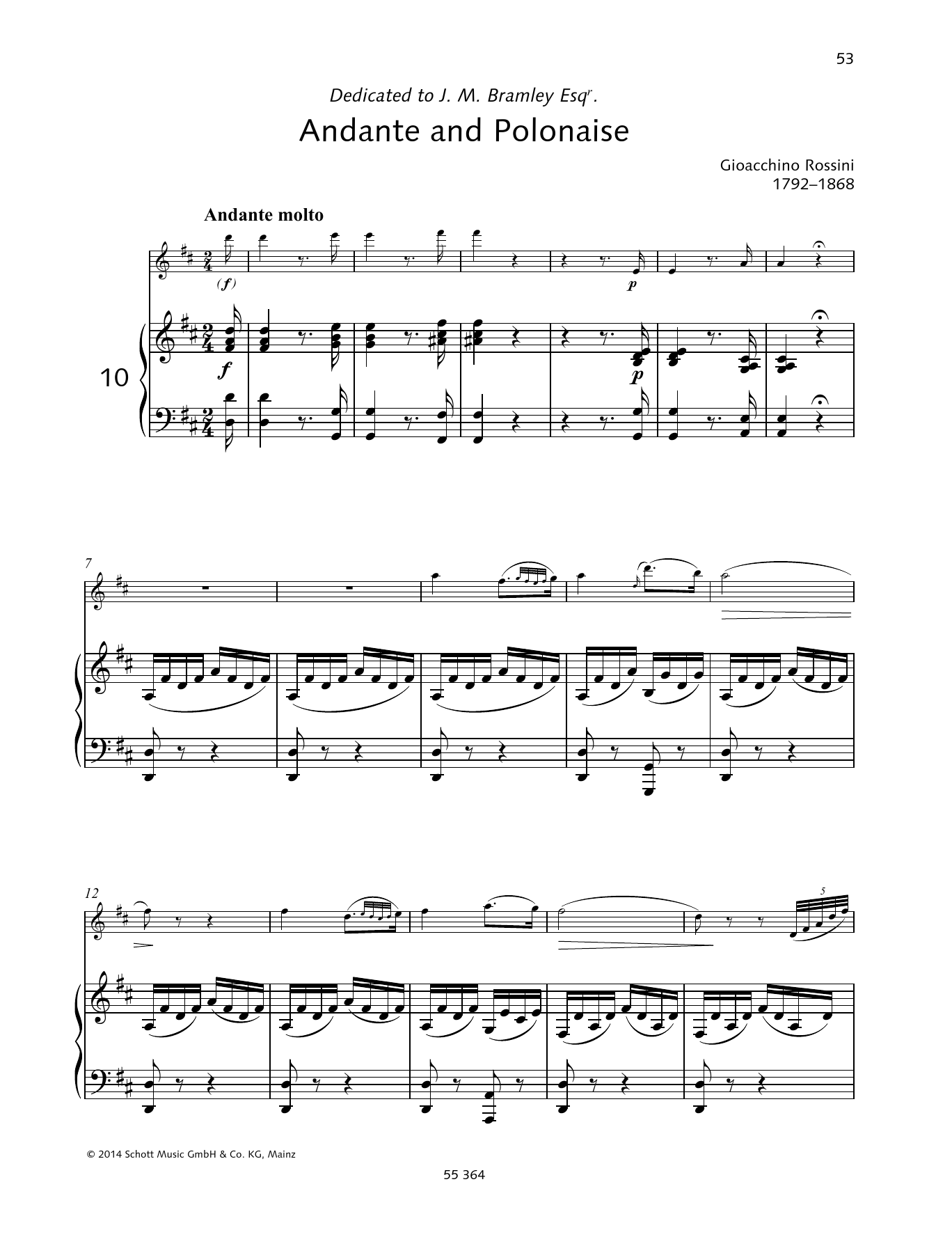 Download Gioacchino Rossini Andante and Polonaise Sheet Music