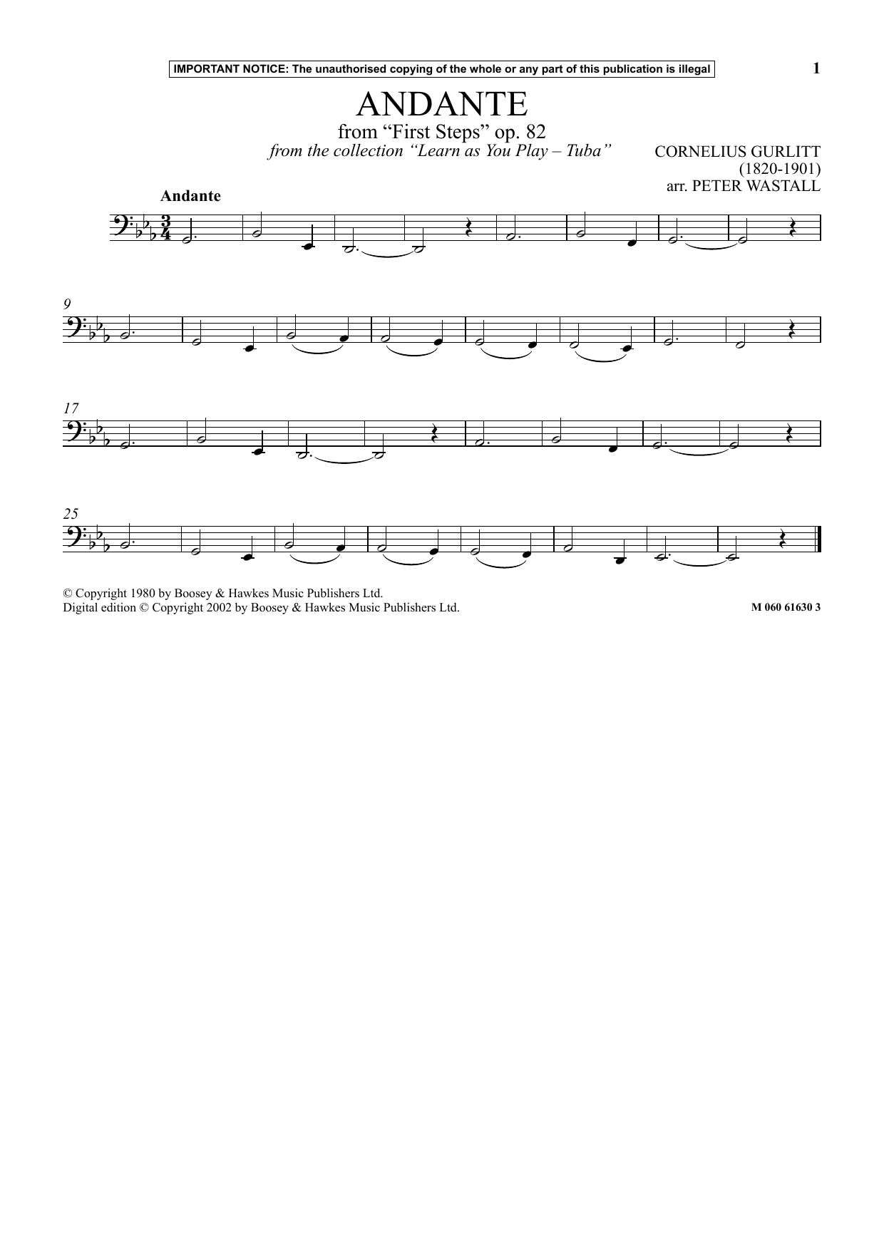 Download Peter Wastall Andante From First Steps, Op. 82 (from Sheet Music