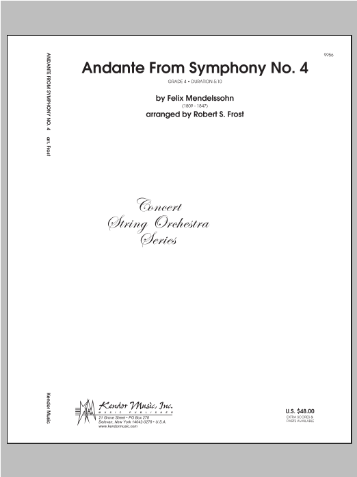 Download Frost Andante From Symphony No. 4 - Full Scor Sheet Music