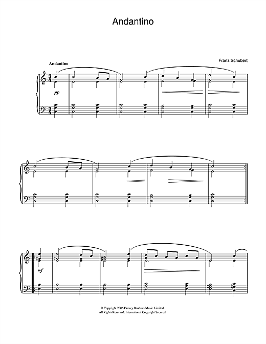 Download Franz Schubert Andantino Sheet Music