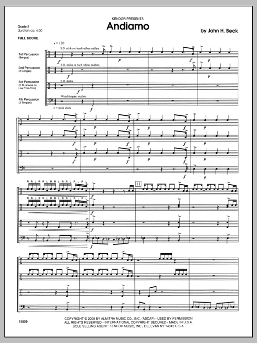 Download Beck Andiamo - Full Score Sheet Music