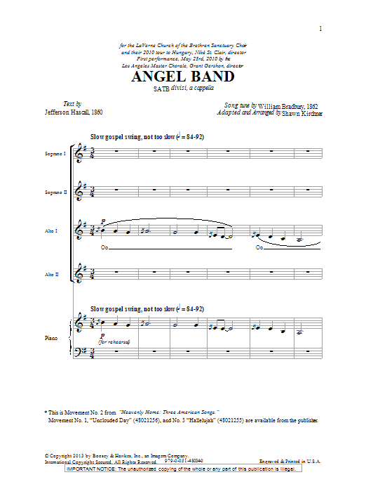 Download Shawn Kirchner Angel Band Sheet Music