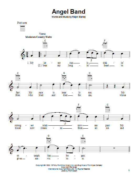 Download The Stanley Brothers Angel Band Sheet Music