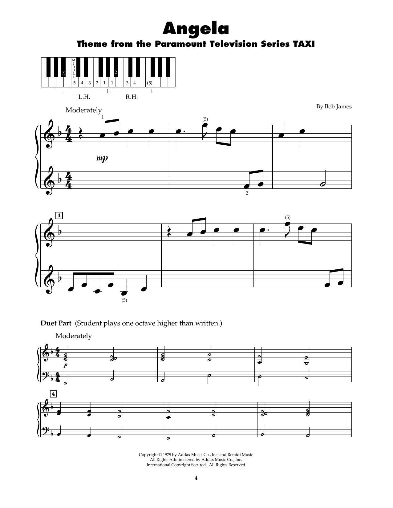 Download Bob James Angela (Theme from Taxi) Sheet Music