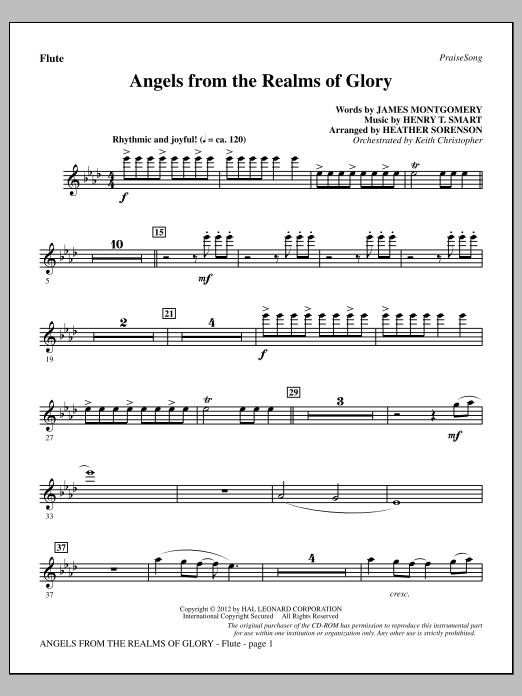 Download Heather Sorenson Angels From The Realms Of Glory - Flute Sheet Music