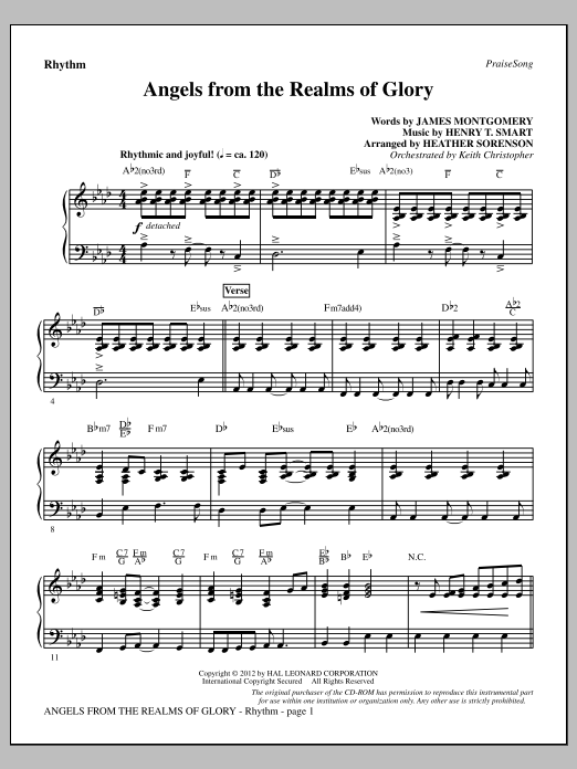 Download Heather Sorenson Angels From The Realms Of Glory - Rhyth Sheet Music