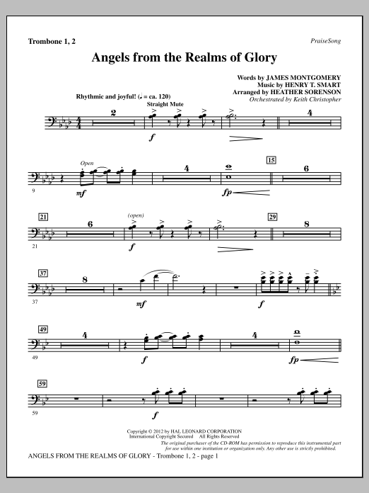 Download Heather Sorenson Angels From The Realms Of Glory - Tromb Sheet Music