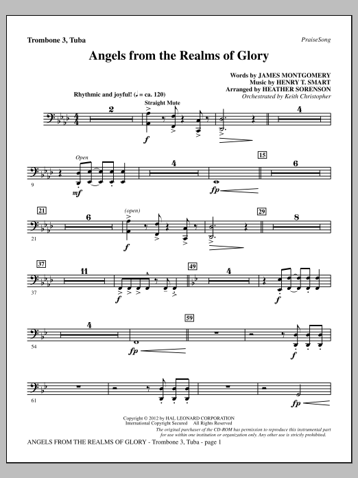 Download Heather Sorenson Angels From The Realms Of Glory - Tromb Sheet Music