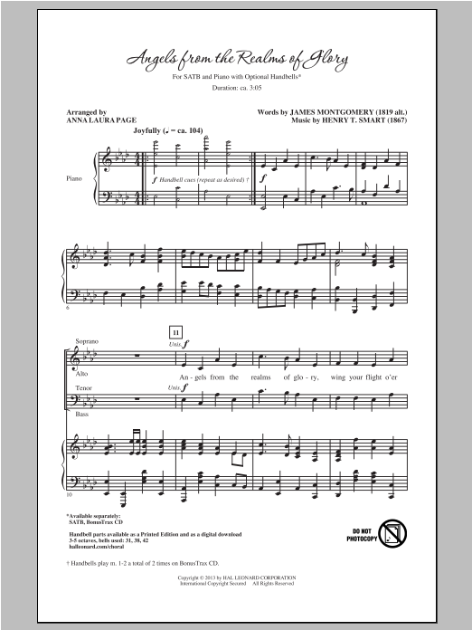 Download Christmas Carol Angels From The Realms Of Glory (arr. A Sheet Music