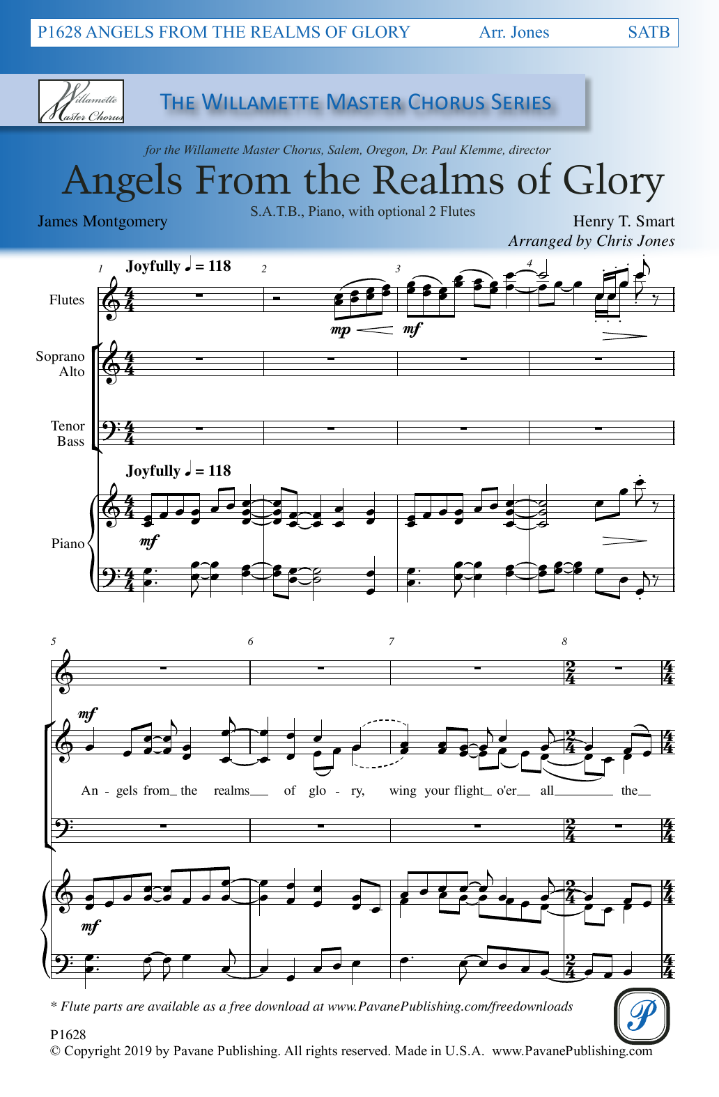 Download James Montgomery and Henry T. Smart Angels From the Realms of Glory (arr. C Sheet Music