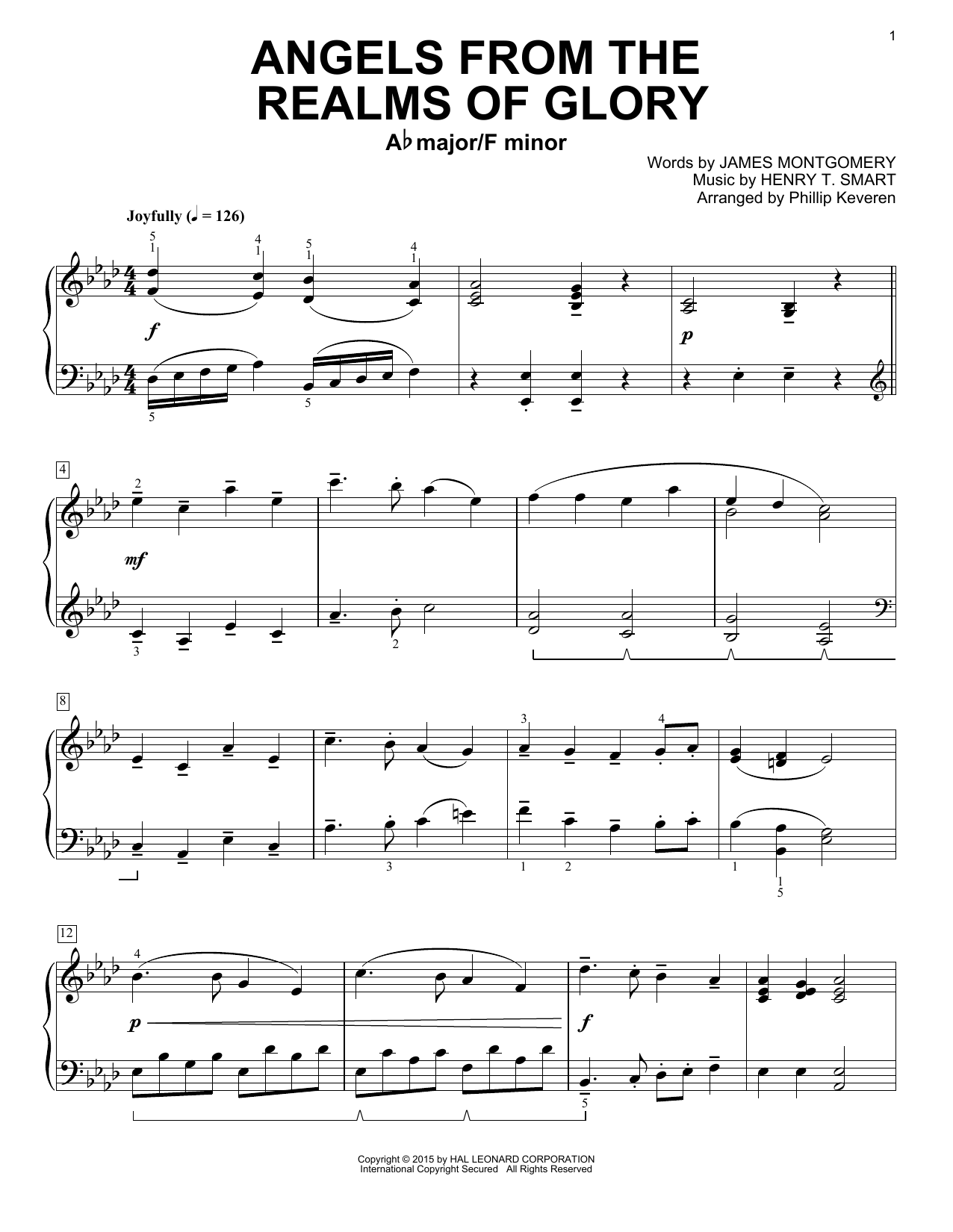 Download Phillip Keveren Angels From The Realms Of Glory Sheet Music
