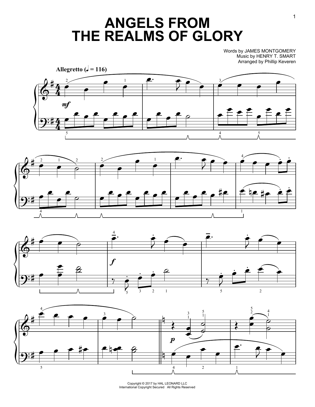 Download Christmas Carol Angels From The Realms Of Glory [Classi Sheet Music