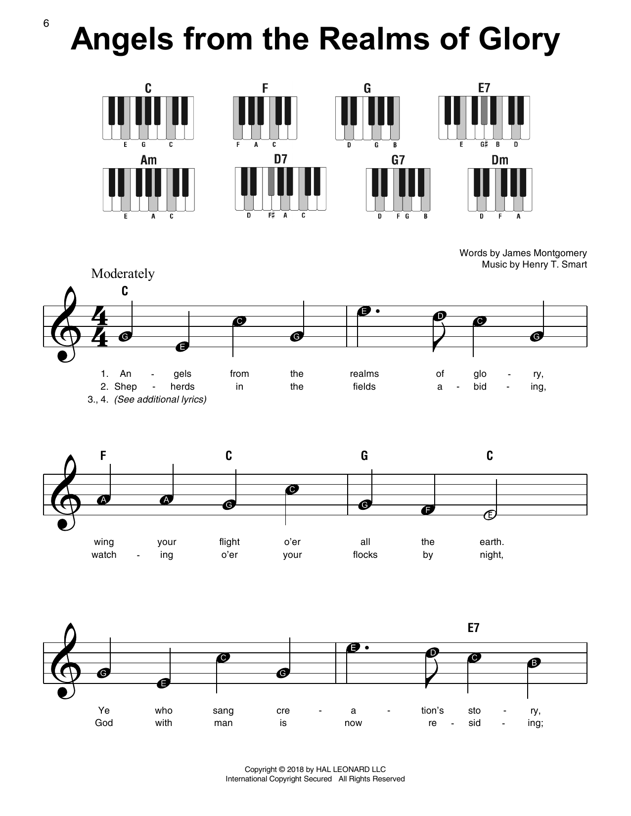 Download Henry T. Smart Angels From The Realms Of Glory Sheet Music