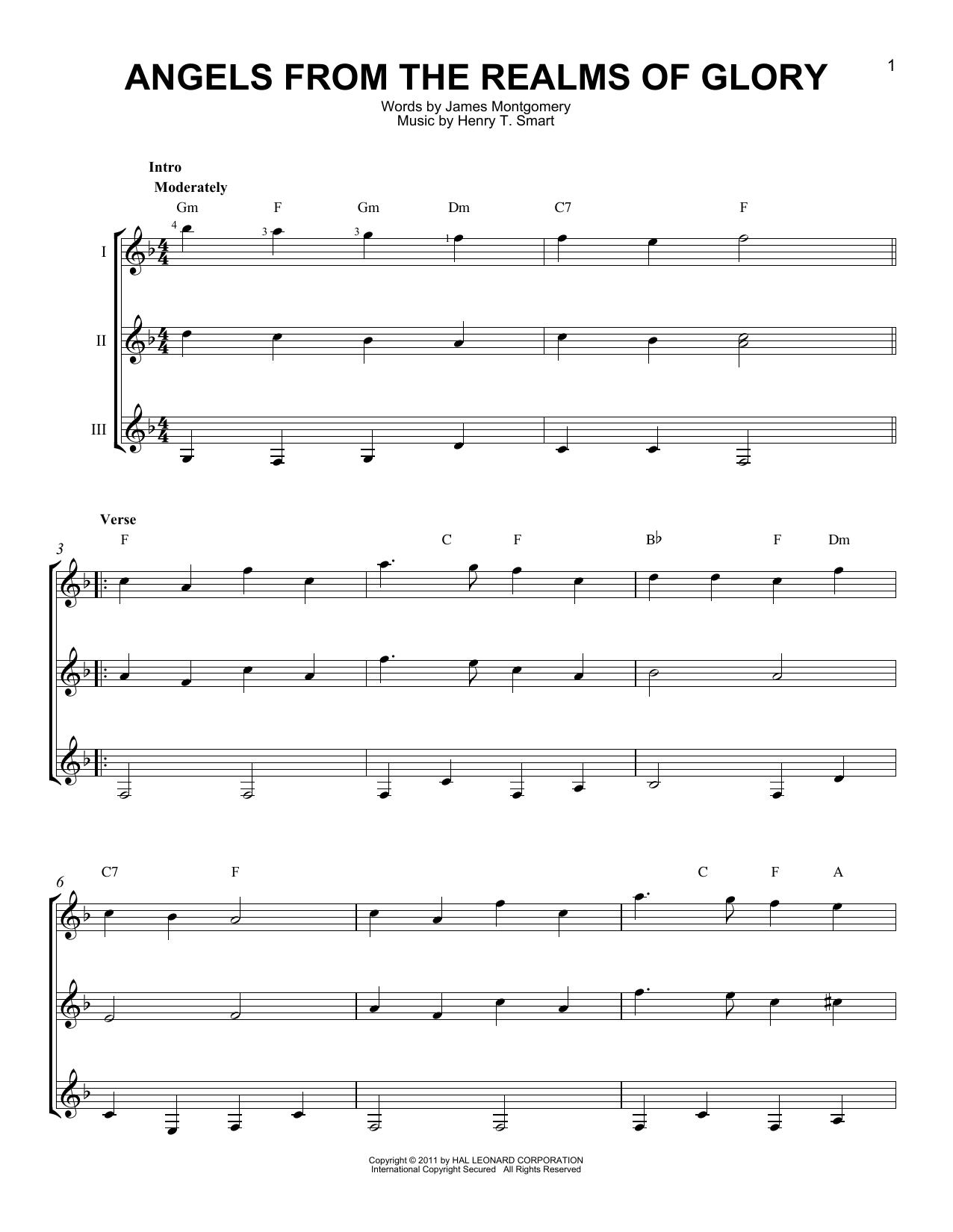 Download James Montgomery Angels From The Realms Of Glory Sheet Music
