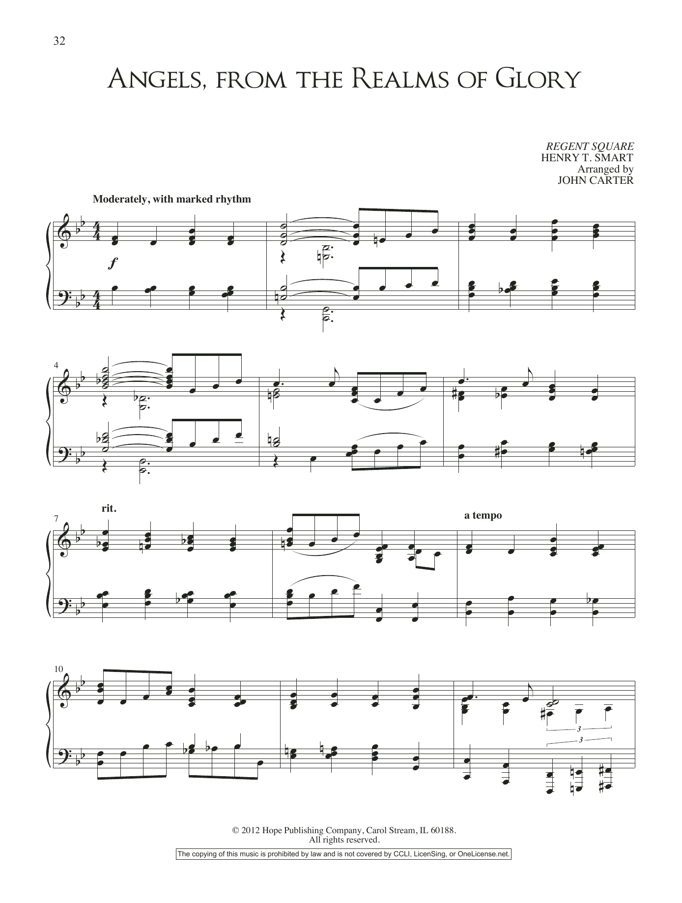 Download John Carter Angels, From The Realms Of Glory Sheet Music