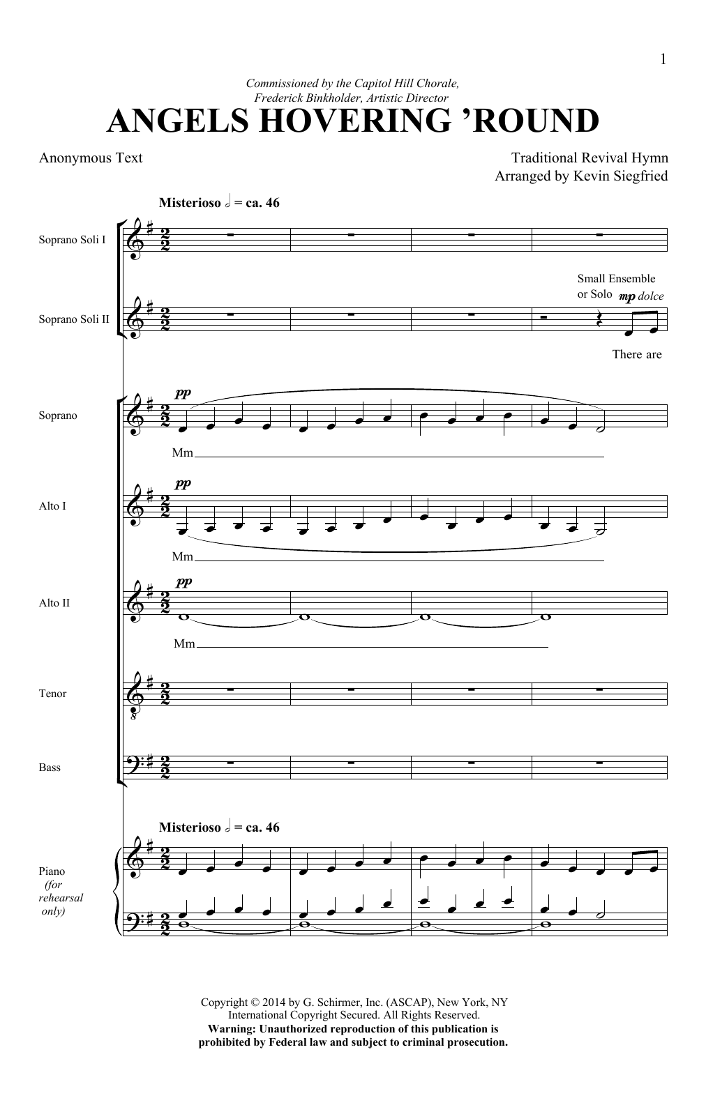 Download Kevin Siegfried Angels Hovering Round Sheet Music