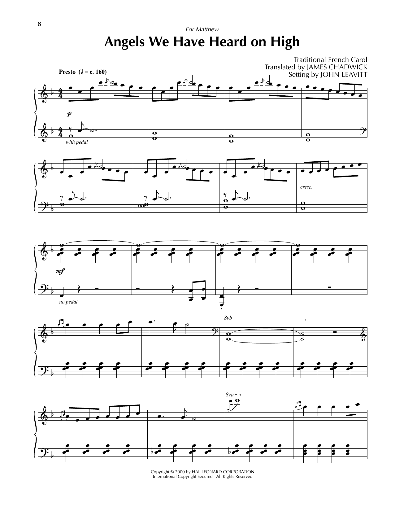 Download Traditional French Carol Angels We Have Heard On High (arr. John Sheet Music