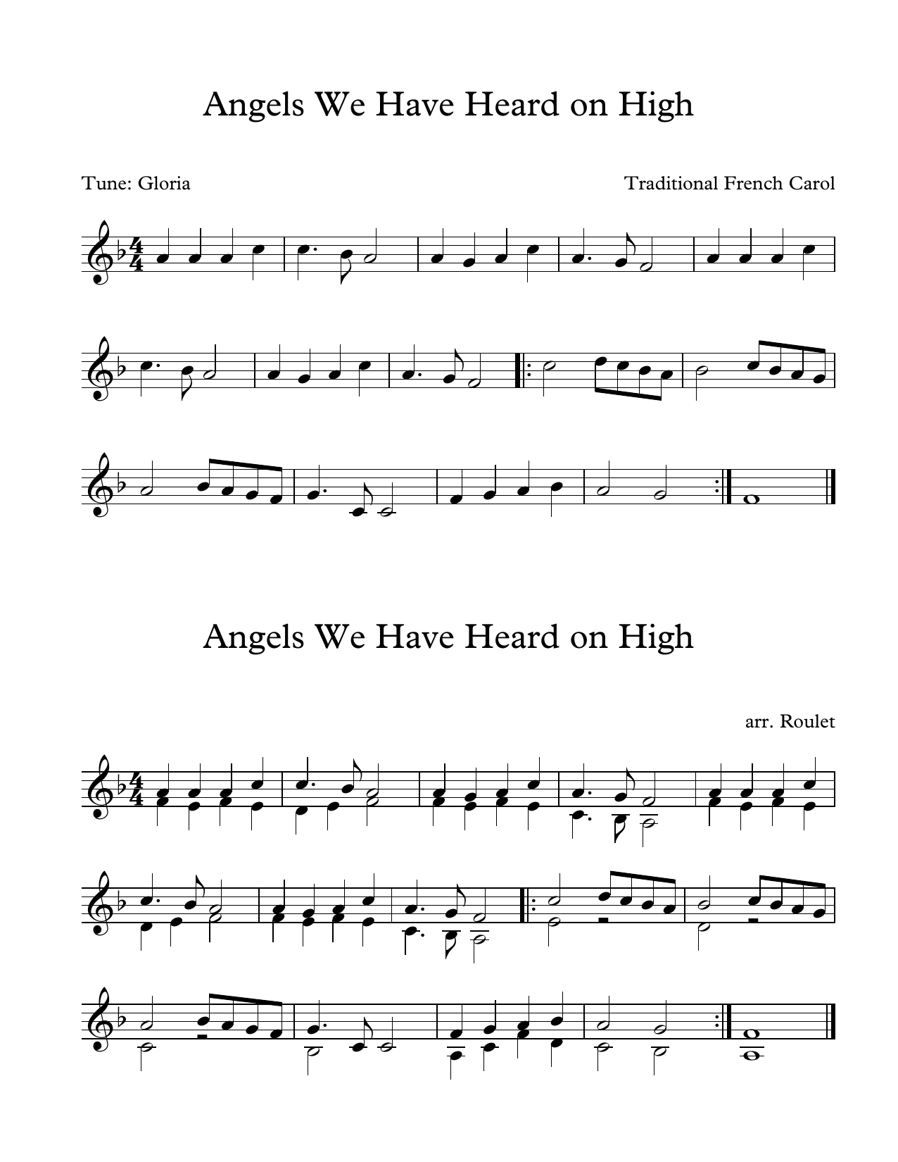 Download Traditional French Carol Angels We Have Heard on High (arr. Patr Sheet Music