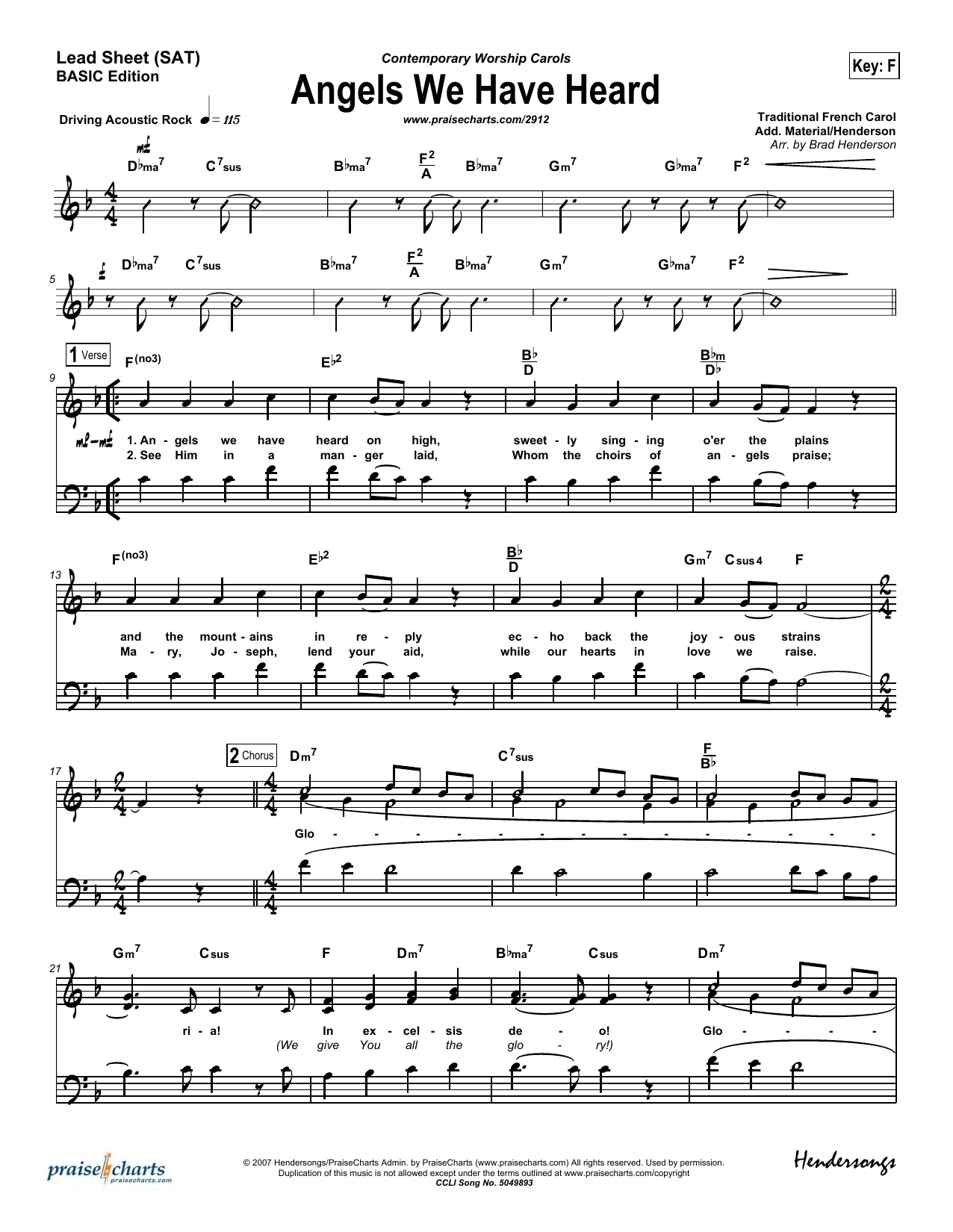 Download Brad Henderson Angels We Have Heard on High Sheet Music