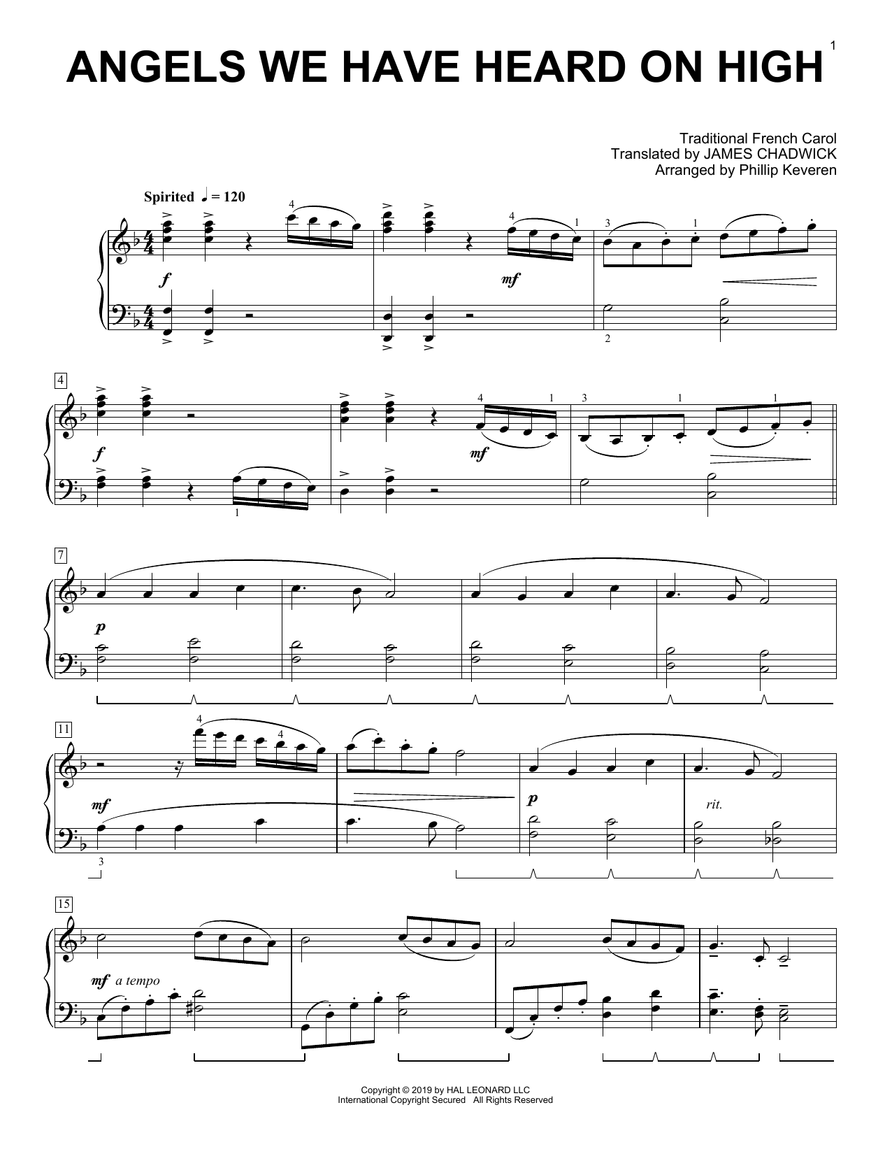 Download Traditional Carol Angels We Have Heard On High [Classical Sheet Music