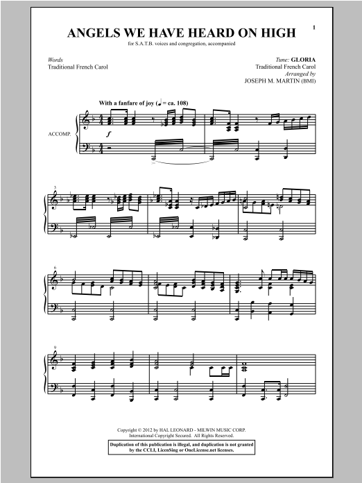 Download Traditional Carol Angels We Have Heard On High (arr. Jose Sheet Music
