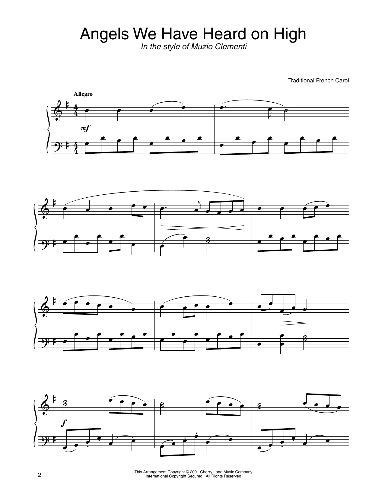 Download Traditional French Carol Angels We Have Heard On High (in the st Sheet Music
