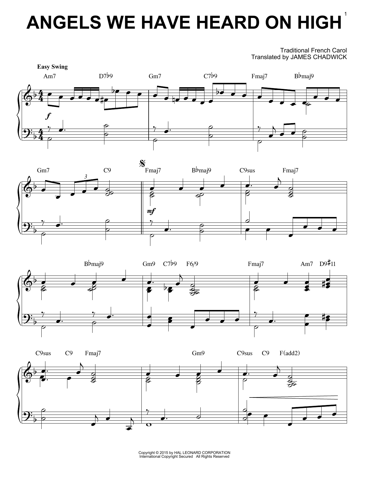 Download James Chadwick Angels We Have Heard On High [Jazz vers Sheet Music