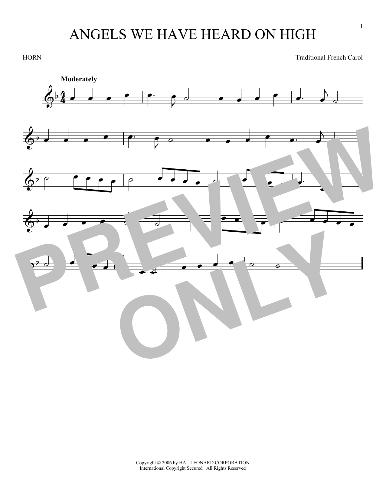 Download Traditional French Carol Angels We Have Heard On High Sheet Music