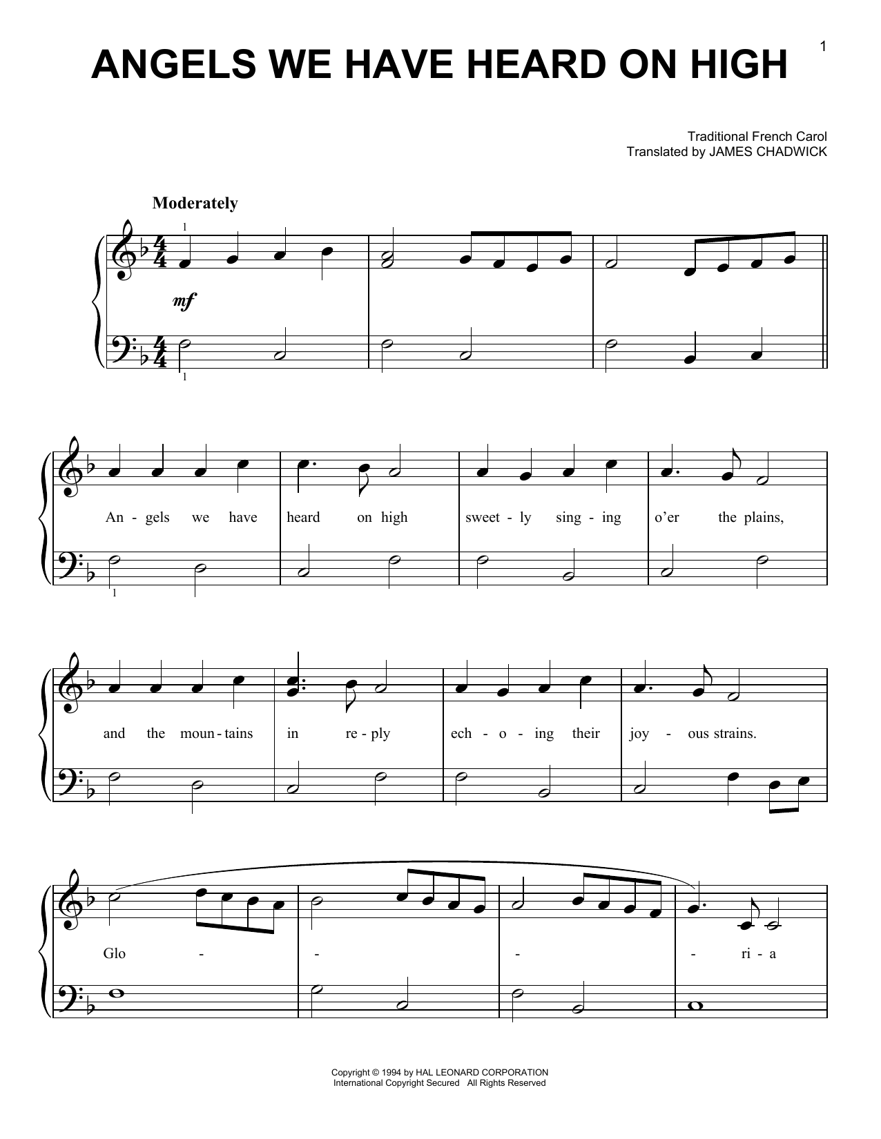 Download James Chadwick Angels We Have Heard On High Sheet Music