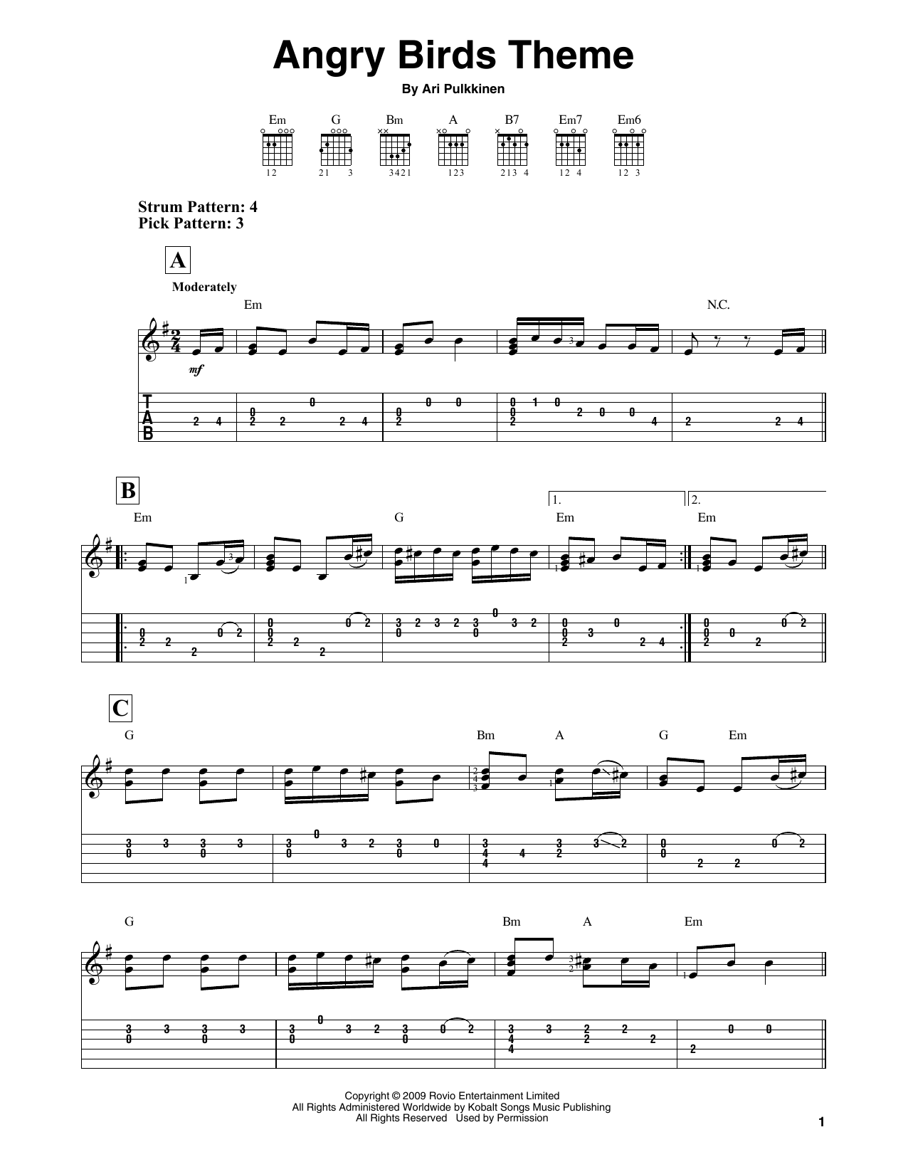 Download Ari Pulkkinen Angry Birds Theme Sheet Music